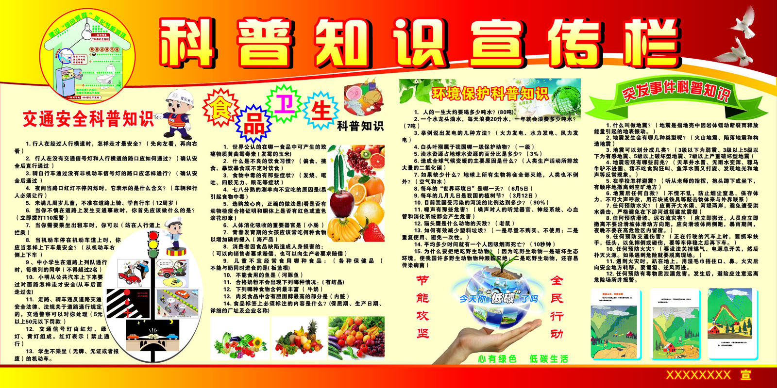 742海报印制展板写真喷绘贴纸566科普知识宣传