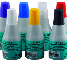 德国NORIS诺丽色 191快干不灭型印油 金属塑料印油 红蓝黑紫白色