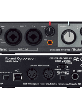 Roland/罗兰 Rubix22 2进2出 USB外置声卡专业录音 音频接口