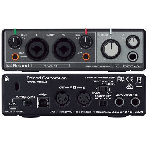 Roland/罗兰 Rubix22 2进2出 USB外置声卡专业录音 音频接口