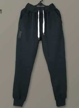 宽松休闲运动裤 加绒卫裤 男长裤加厚男士小腿裤小脚冬季抓绒大码