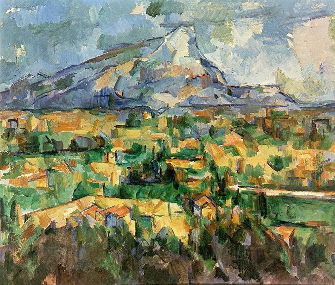客厅装饰画临摹名画塞尚paulcézanne 远眺圣维克多山后印象风景