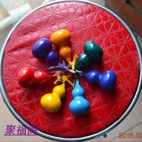 天然手捻小葫芦七彩家居装饰品儿童玩具葫芦娃兄弟孩子礼物包邮 - 封面
