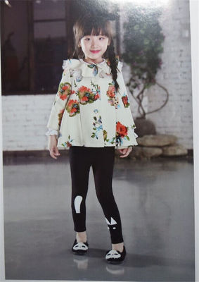 宝儿春秋款女童弹力加厚打底裤