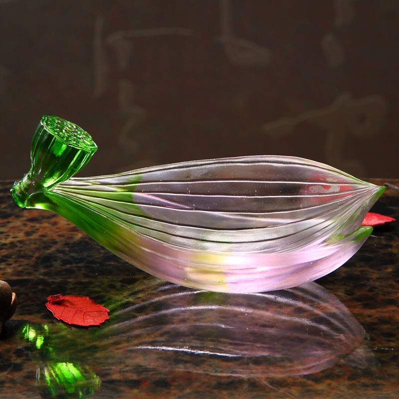古法琉璃 莲花瓣香插线香香插 居室创意香座琉璃点香器荷花香插哒