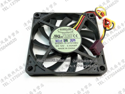原装正品EVERFLOW 7010 Tt R127010BU 12V 0.45A 7cm 大风量 风扇