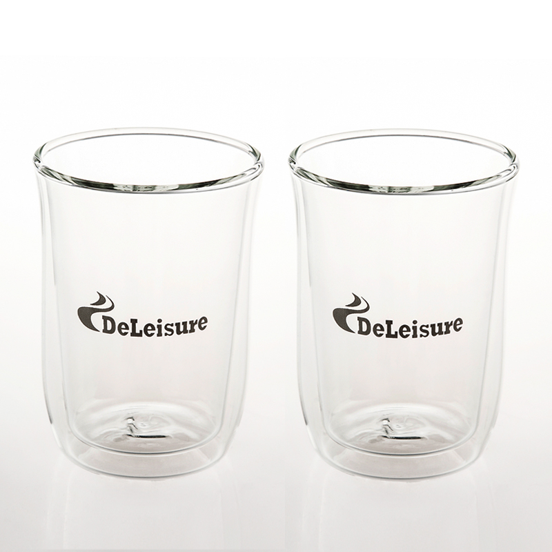 德颐DeLeisure 咖啡机双层中空隔热防烫咖啡杯卡布基诺玻璃杯2只