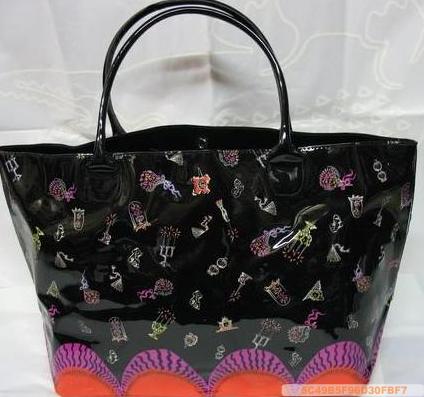 ANNA SUI安娜苏2008年限量圣诞图腾漆皮单肩包手提包侧肩背侧肩包