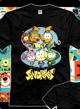 纯棉T恤短袖衣服海底小精灵Snorks怀旧动漫周边恶搞创意个性