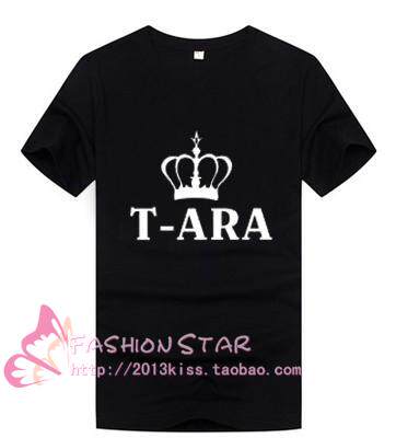 T-ARA皇冠短袖T恤朴智妍周边同款男女纯棉应援服同款短袖 T恤