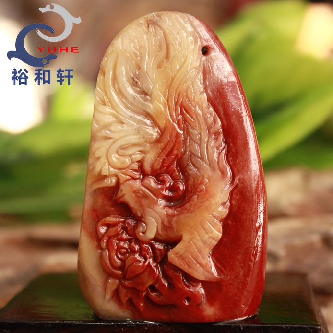 寿山石随形书法章 芙蓉石 凤凰齐飞印钮章 名人书法章【裕和轩】