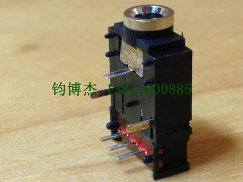 单声道耳机插座 3.5MM单声道6脚直插音视频DC插座 3F07-7P