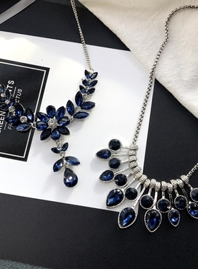 欧美时尚大牌钻石项链女瑞丽镶钻