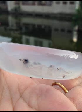 幸福到来巴西超冰透手环天然白玉髓手镯手工雕刻蝙蝠高档收藏114