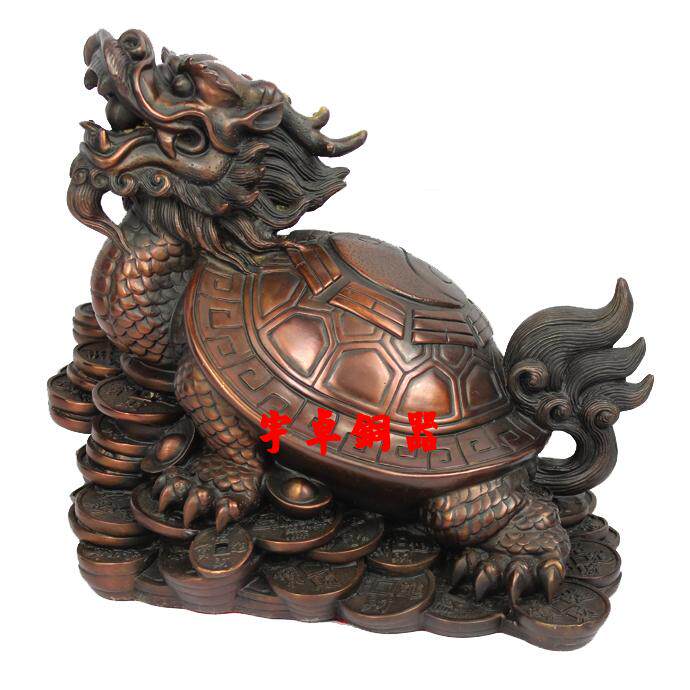 宇卓铜器 纯铜龙龟 黄铜龙龟 八卦龙头龟家居财工艺品摆件