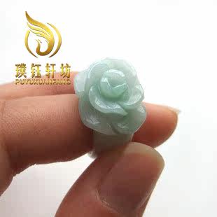 正品缅甸翡翠A货飘绿戒指翡翠扳指天然翡翠玉戒指界面女士包邮