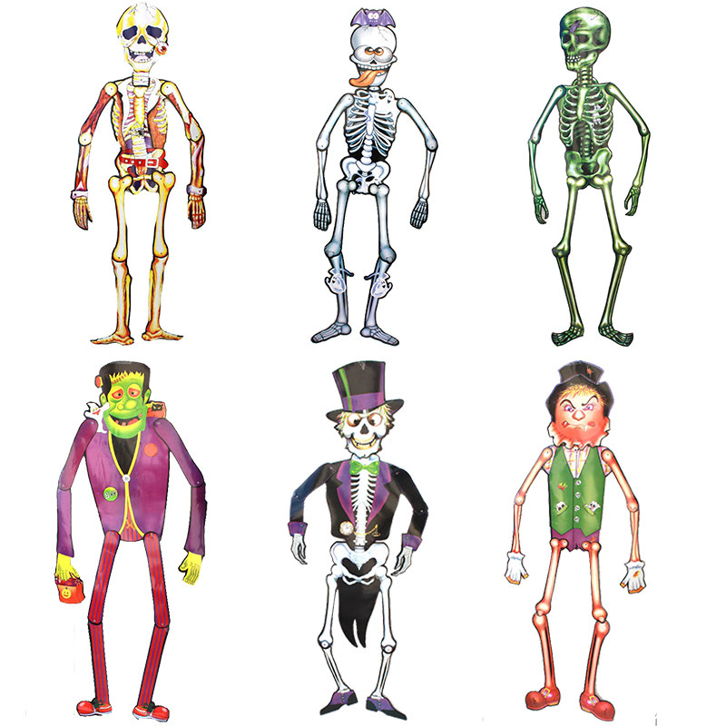 万圣节装饰品鬼节道具纸吊鬼恐怖黑白无常吊鬼骷髅吸血酒吧节日