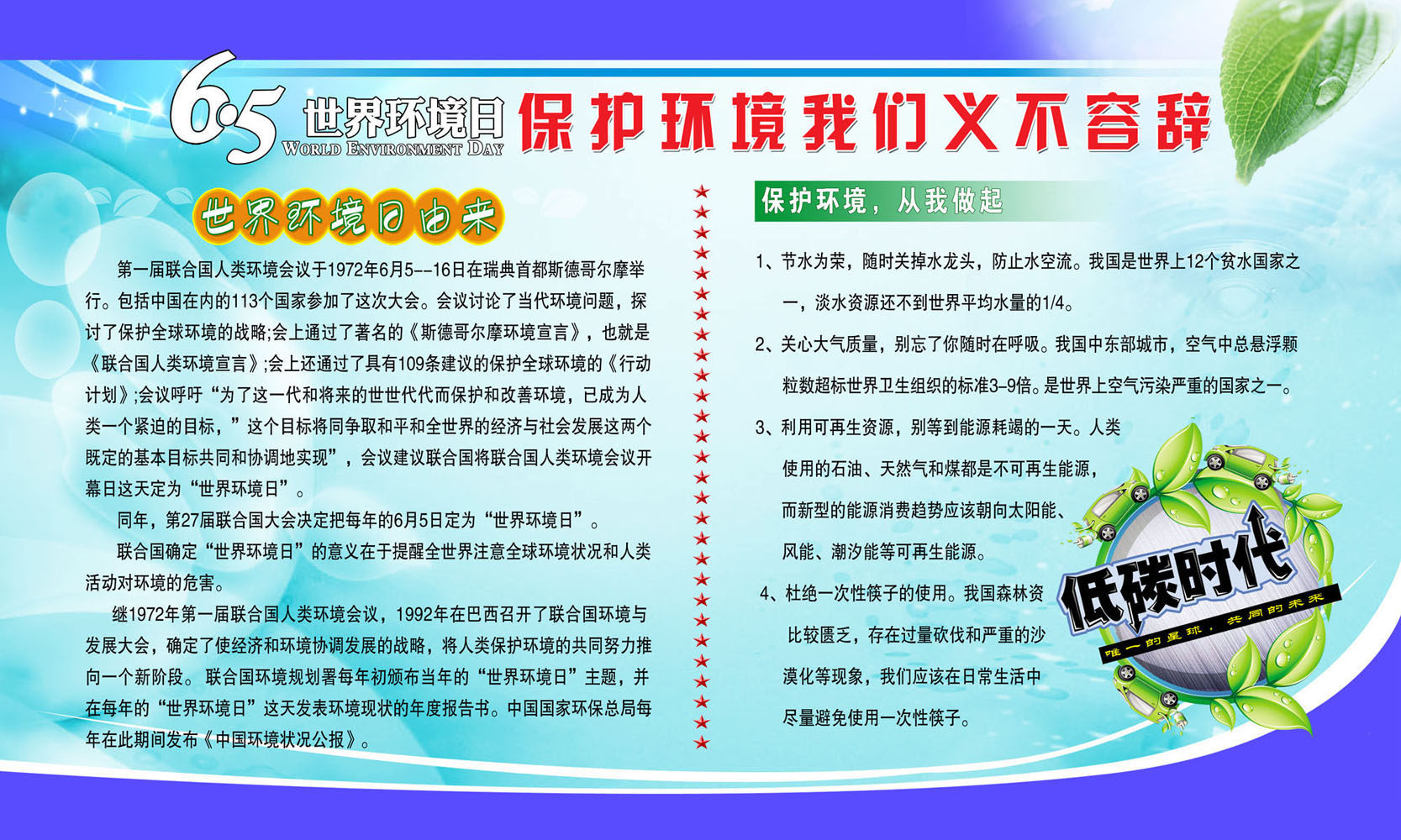 740海报印制展板写真喷绘贴纸634环境保护世办环境日的由来