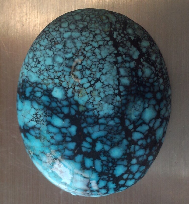 原矿 绿松石 云盖寺 高磁高蓝 乌兰花 大戒面 大吊坠 32*27*8