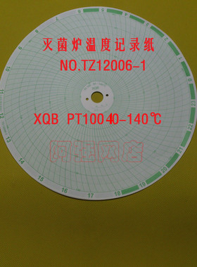 圆盘仪表记录纸杀菌炉XQB140℃NO.TZ12006-1代西安29085NO.5483