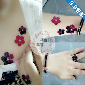 9.9元包邮 梦幻星空浪漫樱花桃花朵贴纸 锁骨贴 男女防水纹身贴纸