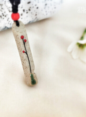 情侣口哨长款文艺风配饰棉麻吊坠