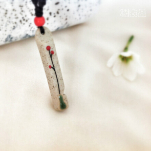 陶瓷情侣口哨项链长款森女毛衣链复古吊坠文艺配饰小清新棉麻挂链