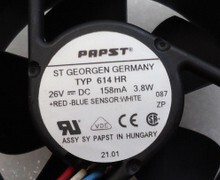 PAPST 6厘米6025三线风扇 TYP 614HR 26V 3.8W 变频器风扇