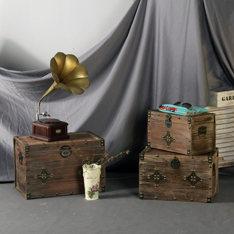 Retro Old metal Medium and small Wooden box Storage box display decorate Home Furnishing Storefront prop Decoration Sellingin the Residential furniture , Cabinets , Suitcase  category - from Buy2taobao.com to provide professional Taobao agent buy service