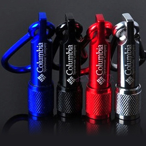 哥伦比亚登山灯强光小手电筒迷你夜路纽扣电池钥匙扣礼品照明工具