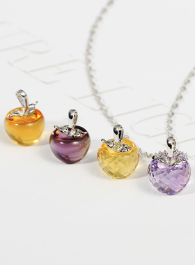 925银紫水晶女款吊坠韩版项链