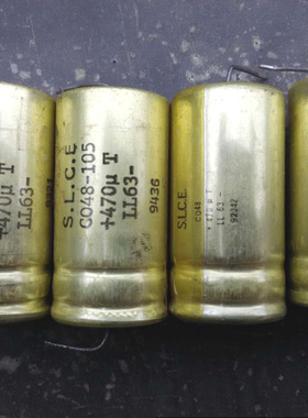 拆机 法国SLCE电容 63V 470UF 金装 轴向电容