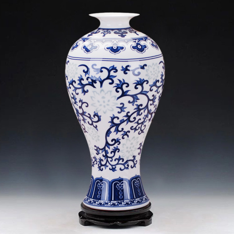 景德镇陶瓷器 高青花玲珑薄胎骨瓷花瓶 时尚家居客厅装饰品摆件,家居饰品,花瓶,淘宝优惠券,粉丝福利购,淘宝优惠卷