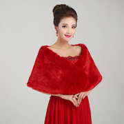 Honey made accessories wedding dress shawl thickened woolly shawls all roads lead to shawl red shawl PJ010-