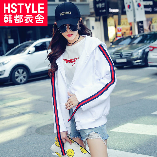 韩都衣舍 18年春季新款 织带连帽女式外套 天猫优惠券折后￥62包邮（￥142-80）