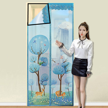 魔术贴防蚊门帘 卧室高档磁性软纱门帘 夏季静音加密纱窗沙门定做