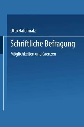 【预售】Schriftliche Befragung - Moglichkeiten Und Grenzen