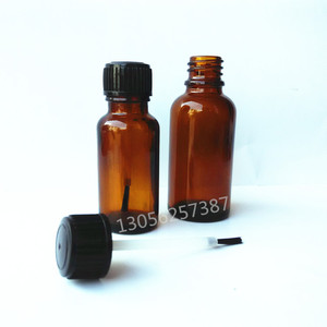 棕色避光胶水瓶 玻璃空瓶5-100ml补漆分装瓶大容量长毛刷指甲油瓶