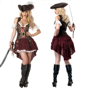 哥特气质女王装加勒比海盗服装万圣节海盗角色扮演服cosplay装