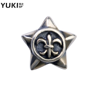 YUKI men''s white fungus nails 925 Silver Korea fashion men''s accessories single star Ding Yin girls ear jewelry