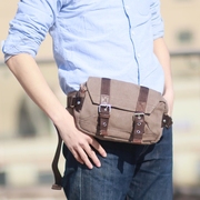 Blue space 2015 new canvas bag for fall/winter fashion trends for men waist bag Messenger bag casual character of genuine male package