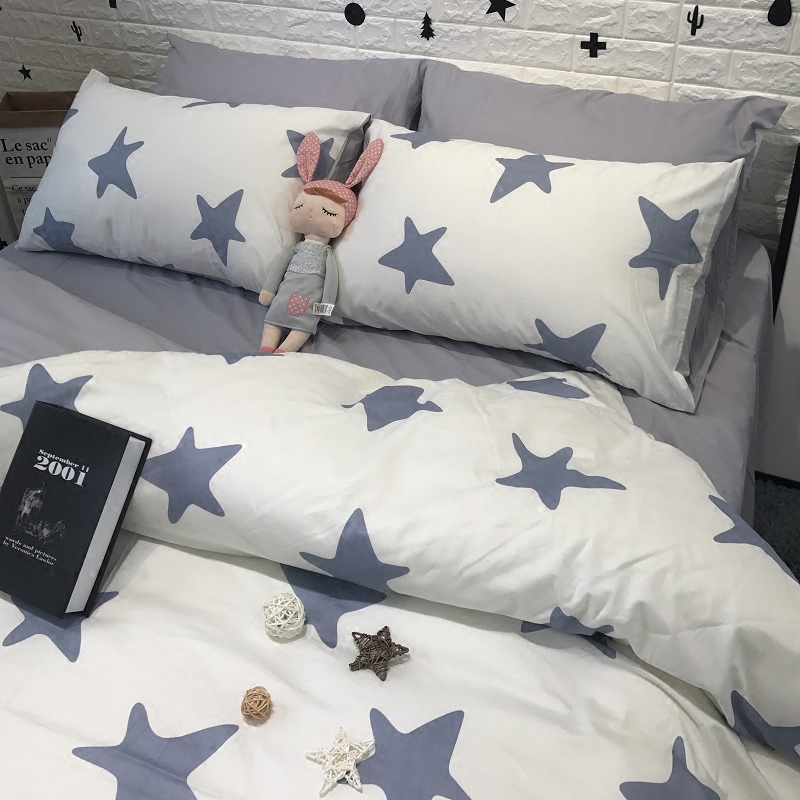 Cotton Simplicity star Four piece suit pure cotton 1.5/1.8/2.0m Double Bedclothes grey sheet Kitin the Bedclothes , Bedding Sets/Family of four/Multiple sets of  category - from Buy2taobao.com to provide professional Taobao agent buy service