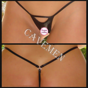 半包臀低腰性感皮革丁字裤无痕超薄紧身T裤M女露出裸睡内裤家居裤