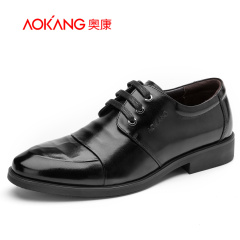 Aucom new business dress shoes men's shoes fall 2015 business English leather men low shoes tip