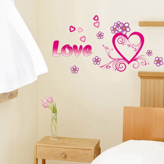 love爱心 中号 客厅装饰画电视结婚庆时尚家居婚房布置玻璃墙贴纸图片