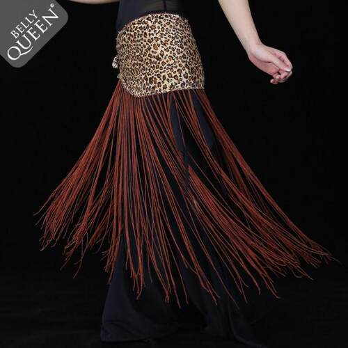 舞娘精品Bellydance肚皮舞腰链部落风格舞蹈臀巾豹纹加密加长流苏