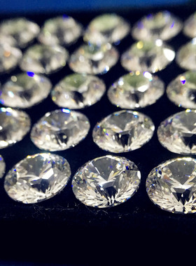 D色合成白色蓝宝石VVS戒指戒面裸石裸钻可镶嵌过测钻笔克拉男女