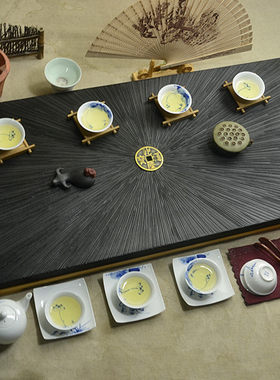 茶具茶盘茶台乌金石万流归宗