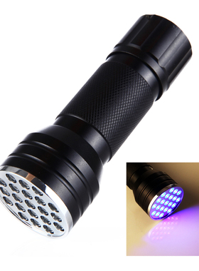 21UV紫光LED手电筒紫外线验钞胶固化灯防伪检测荧光物紫光手电筒