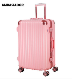 ambassador大使拉杆箱旅行李箱包，pc磨砂铝框万向飞机轮海关锁超轻